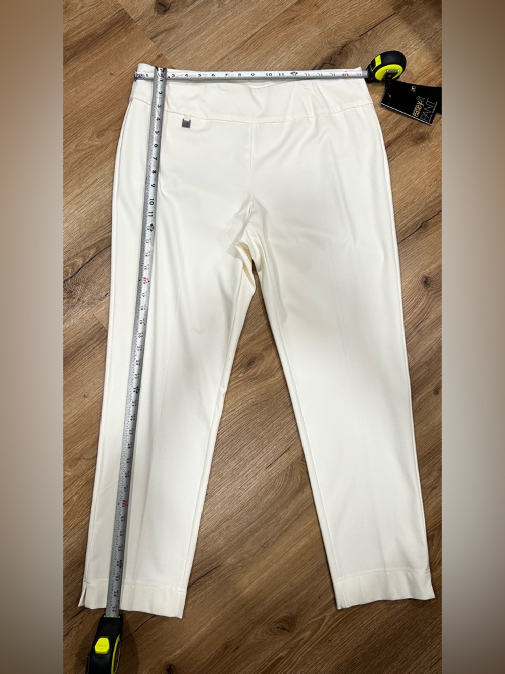 SlimSation Cream Stretch Ankle Pants size 14